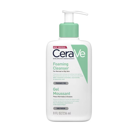 CeraVe Foaming  منظف ​​الوجه الرغوي CeraVe هو مزيل مكياج لطيف مصمم لأنواع البشرة الدهنية والحساسة